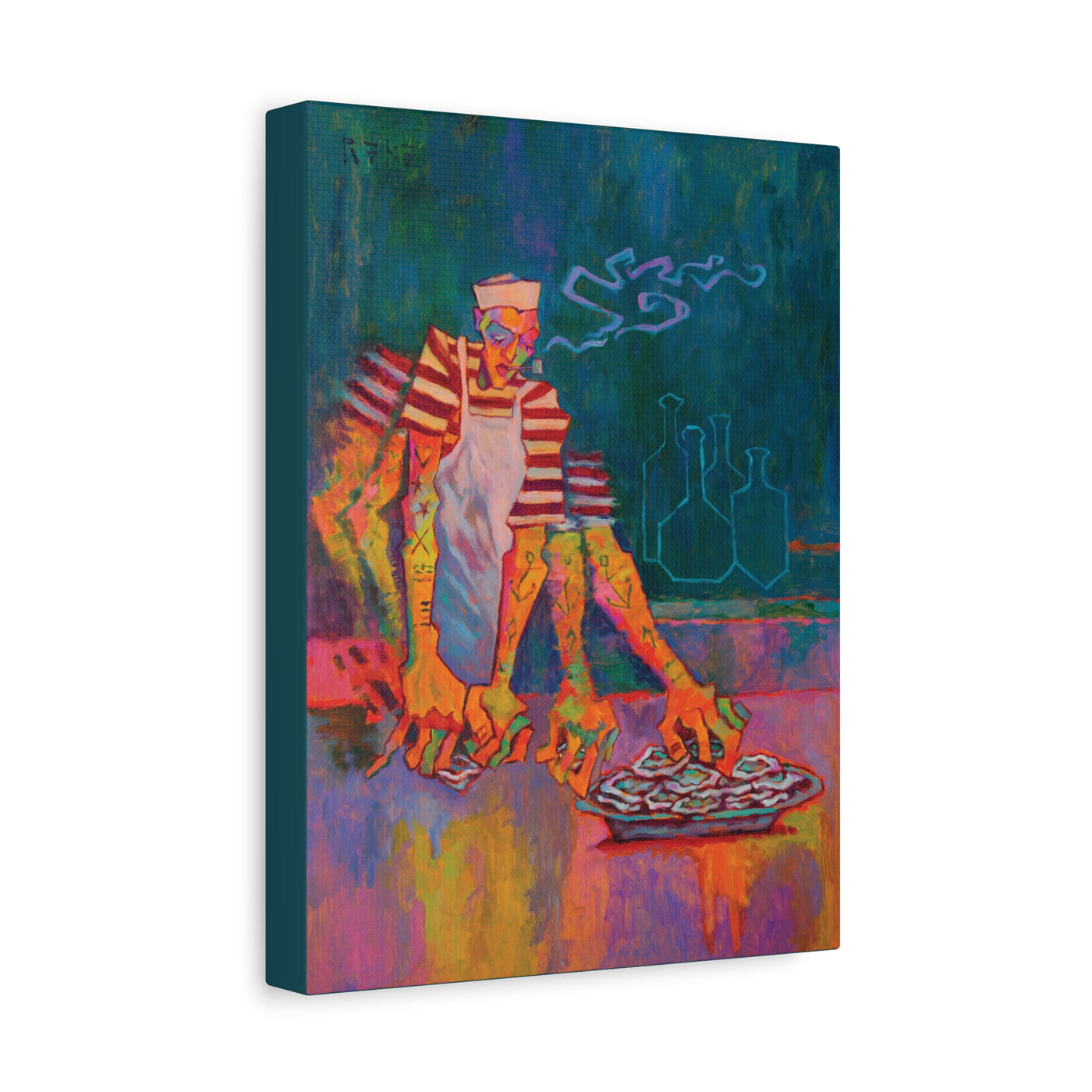 "Oyster Shucker" by Tony Roko, Canvas Gallery Wrap