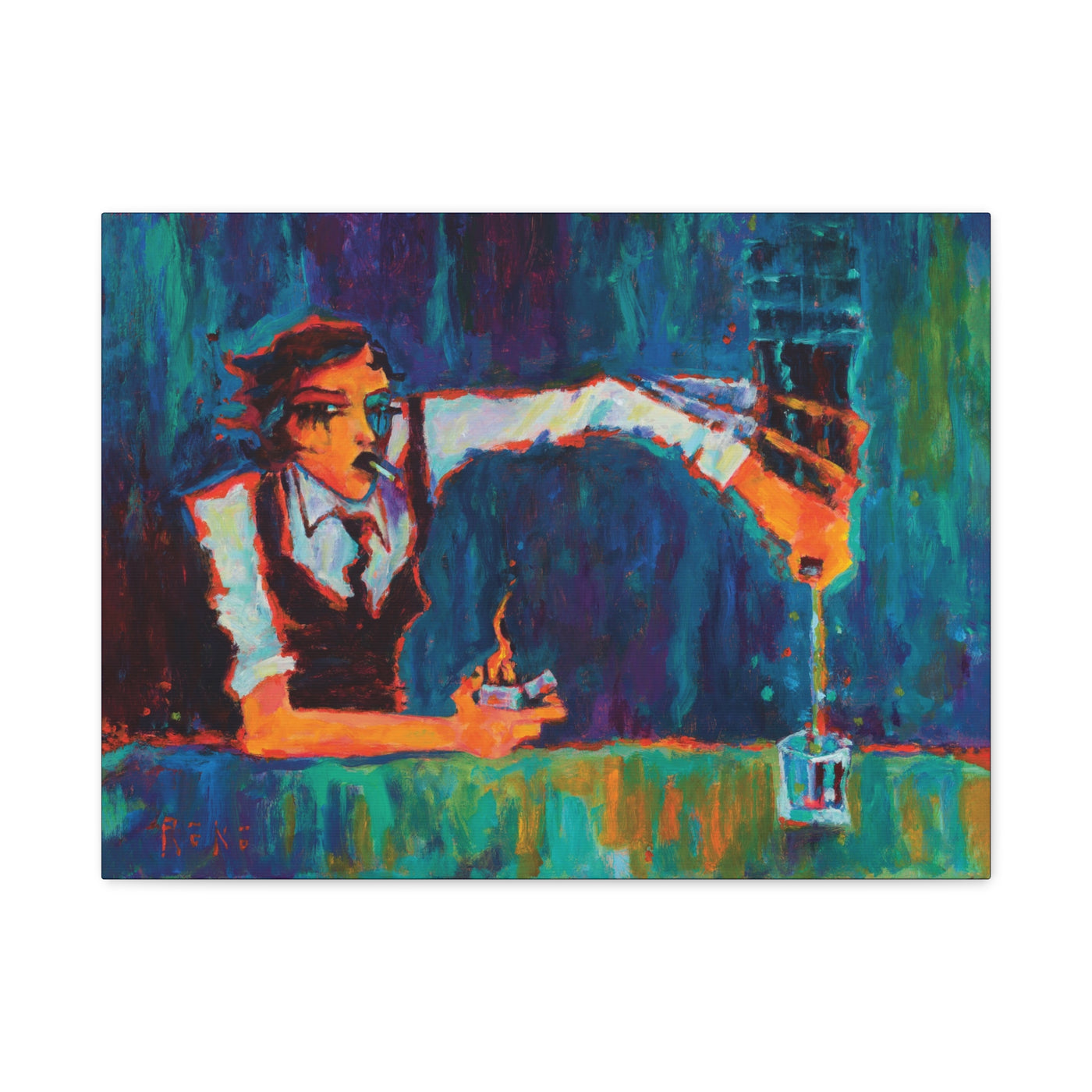 "Female Heavy Pour" by Tony Roko, Canvas Gallery Wrap