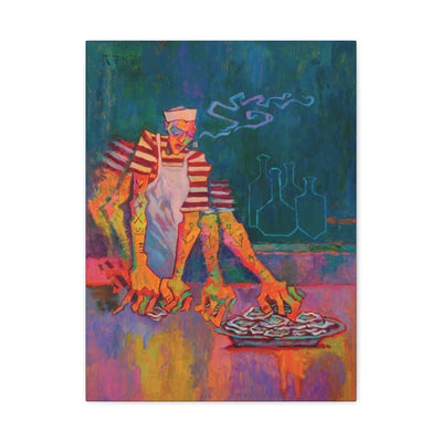 "Oyster Shucker" by Tony Roko, Canvas Gallery Wrap