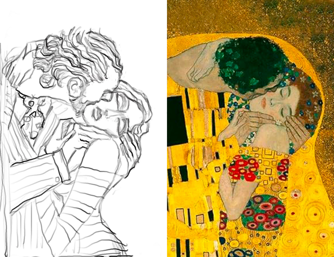 How To Draw The Kiss By Gustav Klimt